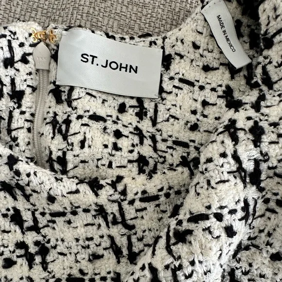 St. John Tweed Plaid A-Line Dress - Picture 9 of 11